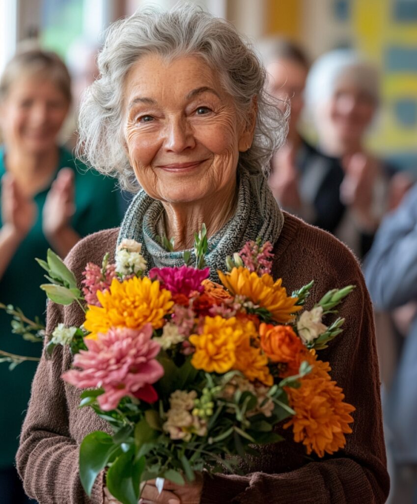 Frau mit Blumen